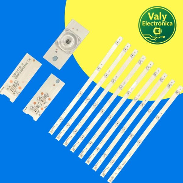 Diseño sin título (18) Juego de Tiras LED para Smart TV TCL 55" L55P3CUS / 9 Barras / 4 LEDS 6V